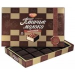 Snoepsoufflé "Ptichye Moloko" met romige vanillesmaak, in cacaobevattend glazuuronline in doos 200g