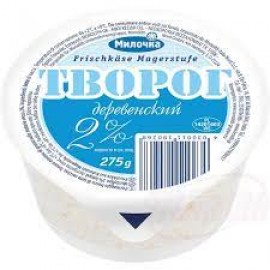 Tworog ''Milochka'' verse boeren cottage cheese 2% vet 275 gr.