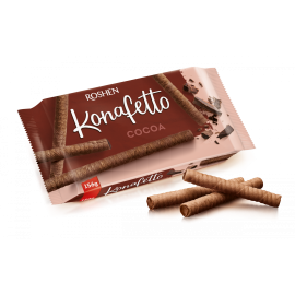 Wafel rolletjes met cacao- en chocoladecrèmevulling "Konafetto" 140g