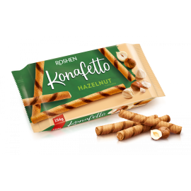 Wafel rolletjes met een hazelnoot crème vulling "Konafetto" 140g